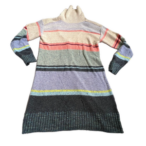 Women's Daily Practice Multi Striped Sweater Dress Size M